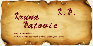 Kruna Matović vizit kartica
